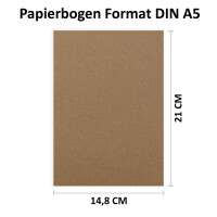 300 Blatt DIN A5 Papier - Braun - 120 gr - 14,8 x 21 cm - Bastelbogen Tonpapier Bastelpapier Briefbogen - FarbenFroh by GUSTAV NEUSER
