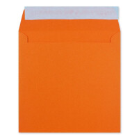 200 x Kuverts in Orange - quadratische Brief-Umschläge - 15,5 x 15,5 cm - Haftklebung - matte Oberfläche - formstabile Post-Umschläge