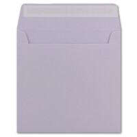 25 x Kuverts in Lila (Violett) - quadratische Brief-Umschläge - 15,5 x 15,5 cm - Haftklebung - matte Oberfläche - formstabile Post-Umschläge