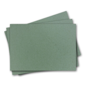 250x Einzelkarten Set Kraftpapier mit Briefumschlägen DIN A6 / C6 in Eukalyptus Grün - 14,8 x 10,5 cm - ohne Falz