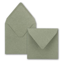 10x Quadratisches Faltkarten SET aus Kraft-Papier in Natur-Grau 15,0 x 15,0 cm - Doppel-Karten mit Briefumschlägen und Einlegeblättern aus Recycling-Papier - Serie UmWelt