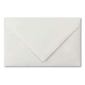 10x Vintage Briefumschläge gefüttert - echtes Büttenpapier - 11,8 x 18,2 cm - Diplomaten Format - Naturweiß (Weß) halbmatt - Nassklebung - mit Seidenfutter