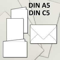 DIN A5 B&uuml;ttenpapier Karten und DIN C5...
