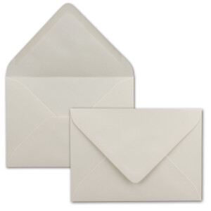 10x Karten-Set DIN B6 - 12 x 17 cm - 120 x 170 mm - Falt-Karten mit Brief-Umschlägen & Einlege-Blättern - Gerippte Struktur Oberfläche - Naturweiß - Vintage Einladungskarten