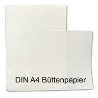 Büttenpapier DIN A4 - 10 Blatt Brief-Papier - ohne Wasserzeichen - Vintage-Papier handgemacht, 210 x 297 mm, Naturweiß