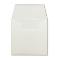 15 Stück quadratische Vintage Brief-Umschläge, Büttenpapier, 12,5 x 12,5 cm, Weiß halbmatt gerippt hochwertige Brief-Kuverts
