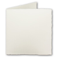 200x Quadratische Vintage Falt-Karten, Büttenpapier, 16 x 16 cm - Doppel-Karten, Natur-Weiß 225 gr - Vellum Oberfläche