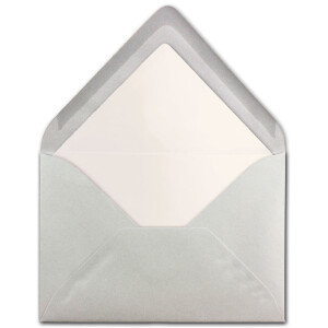 50 Briefumschläge Hell-Grau - DIN C6 - gefüttert mit weißem Seidenpapier - 90 g/m² - 11,4 x 16,2 cm - Nassklebung - NEUSER PAPIER