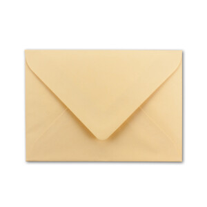 25x Kuverts in Honig-Gelb - Brief-Umschläge in DIN B6 - 12,5 x 17,6 cm geripptes Papier - weißes Seidenfutter für Weihnachten & festliche Anlässe