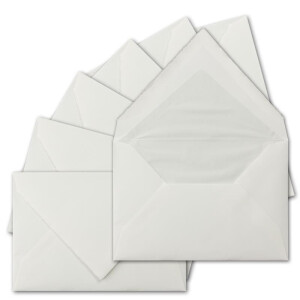 10x DIN A6 Kartenset aus Büttenpapier - Einzelkarten ohne Falz mit DIN C6 Briefumschläge gefüttert - Naturweiß