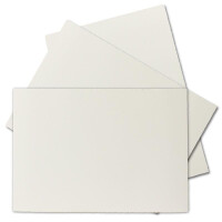 10x DIN A6 Kartenset aus Büttenpapier - Einzelkarten ohne Falz mit DIN C6 Briefumschläge gefüttert - Naturweiß
