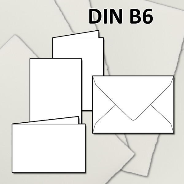 DIN B6 Doppelkarten-Set aus Büttenpapier - mit DIN B6 Briefumschläge