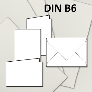 DIN B6 Doppelkarten-Set aus B&uuml;ttenpapier - mit...