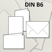 DIN B6 Doppelkarten-Set aus Büttenpapier - mit DIN B6 Briefumschläge