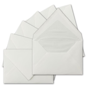 15x DIN A5 Faltkartenset aus echtem Büttenpapier - Doppelkarten querdoppelt mit DIN C5 Briefumschläge gefüttert - Naturweiß