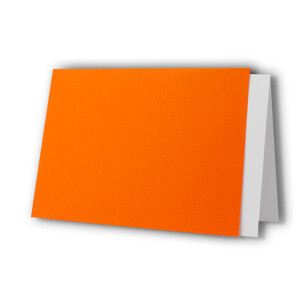 50x Karten-Set DIN B6 - 12 x 17 cm - 120 x 170 mm - Falt-Karten mit Brief-Umschlägen & Einlege-Blätter - Gerippte Struktur Oberfläche - Orange - Vintage Einladungskarten