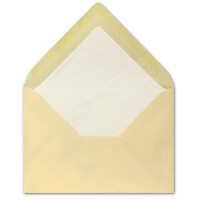 25x Briefumschläge, creme marmoriert mit Seidenfutter DIN C6 - 11,4 x 16,2 cm - mit Nassklebung, weiß 100 Gramm pro m², klassische spitze Klappe
