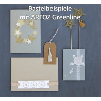 ARTOZ 75 x Doppelkarten DIN LANG - Farbe: beech (hellgrau / hellbraun) - 21 x 10,5 cm - querdoppelt - Serie Greenline
