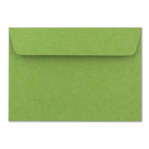 75x Vintage Umschläge in hellgrün (grün) - DIN B6 125 x 176 mm - 120 g/m² Kraftpapier Recycling Umschläge Haftklebung - GUSTAV NEUSER