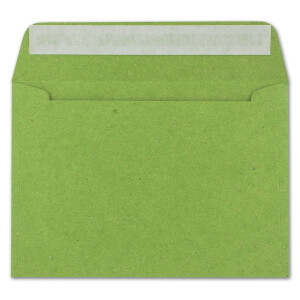 500x Vintage Umschläge in hellgrün (grün) - DIN B6 125 x 176 mm - 120 g/m² Kraftpapier Recycling Umschläge Haftklebung - GUSTAV NEUSER