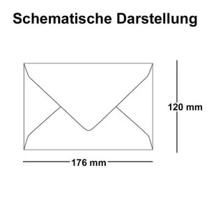 500x Briefumschläge B6, 17,6 x 12 cm - Weiss, Nassklebung mit spitzer Klappe, 90 Gramm pro m², ohne Fenster