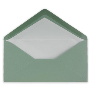 500 x DIN Lang Briefumschläge - Eukalyptus mit weißem Seidenfutter - 11x22 cm - 110 g/m² - ideal für Einladungen, Weihnachtskarten, Glückwunschkarten aus der Serie Farbenfroh