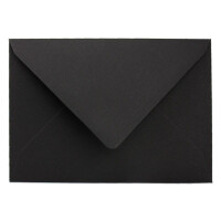 10x DIN C5 Kuverts 15,6 x 22 cm aus Kraft-Papier in Schwarz mit goldenem Seidenfutter - Nassklebung - Blanko Brief-Umschläge aus Recycling-Papier - Serie UmWelt