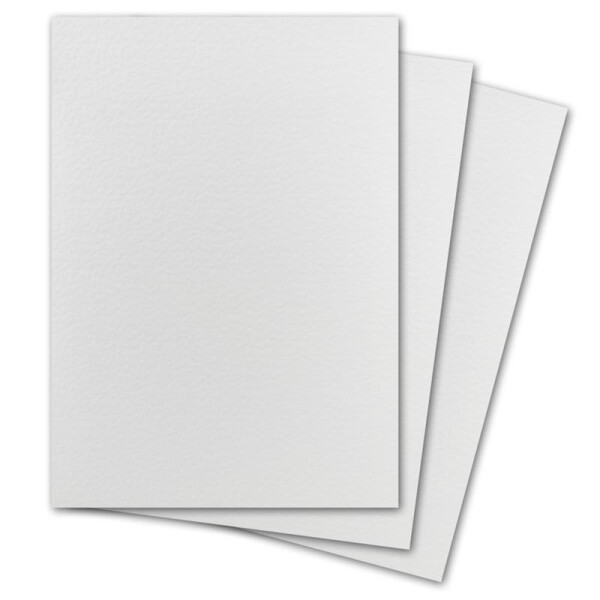 50 Stück DIN A5 Karton gehämmert - Farbe: Weiss - 14,8 x 21 cm - 250 Gramm pro m² - Einzelkarte ohne Falz - Ideal zum Basteln, Scrapbooking, Grußkarte