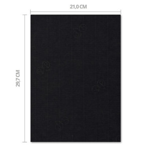 ARTOZ 25x Briefpapier - Schwarz DIN A4 297 x 210 mm - Edle Egoutteur-Rippung - Hochwertiges Designpapier Urkundenpapier