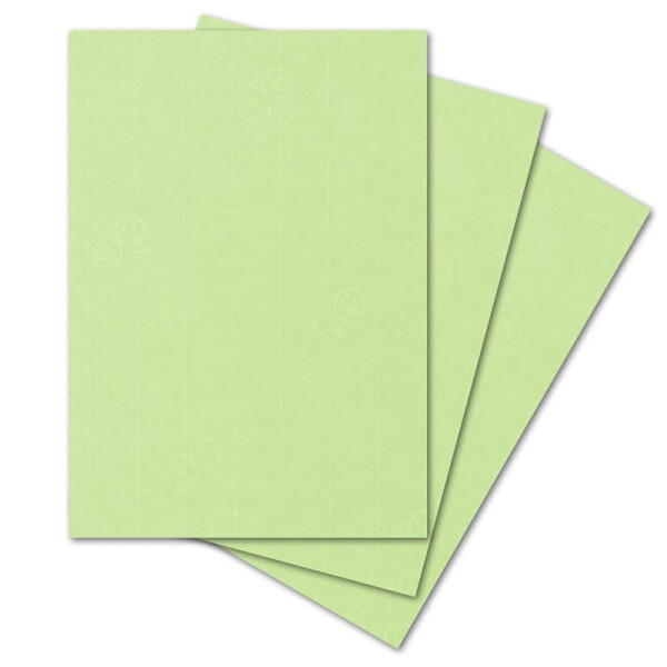 ARTOZ 15x Bastelpapier - Birkengrün - DIN A4 297 x 210 mm - 220 Gramm pro m² - Edle Egoutteur-Rippung - Hochwertiges Designpapier Urkundenpapier Bastelkarton