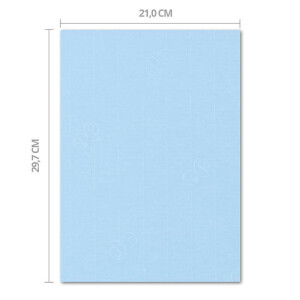 ARTOZ 15x Bastelpapier - Pastellblau - DIN A4 297 x 210 mm - 220 Gramm pro m² - Edle Egoutteur-Rippung - Hochwertiges Designpapier Urkundenpapier Bastelkarton