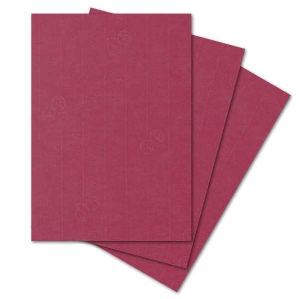 ARTOZ 15x Bastelpapier - Purpur-Rot - DIN A4 297 x 210 mm - 220 Gramm pro m² - Edle Egoutteur-Rippung - Hochwertiges Designpapier Urkundenpapier Bastelkarton