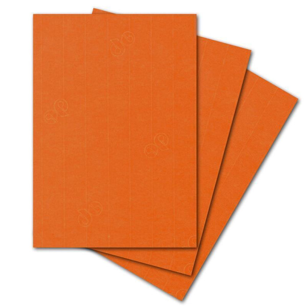 ARTOZ 15x Bastelpapier - Mandarin - DIN A4 297 x 210 mm - 220 Gramm pro m² - Edle Egoutteur-Rippung - Hochwertiges Designpapier Urkundenpapier Bastelkarton