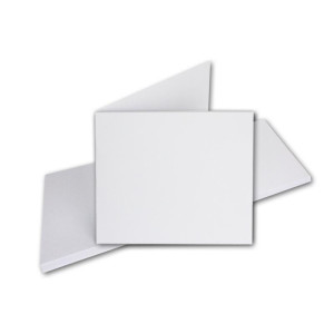 50x Quadratisches Faltkarten SET aus Kraft-Papier in sandbraun 15,7 x 15,7 cm - Doppel-Karten mit Briefumschlägen und Einlegeblättern aus Recycling-Papier - Serie UmWelt