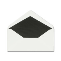 250x Trauerumschläge DIN LANG - Briefumschläge für Kondolenz mit handgemachtem schwarzem Trauer-Rand und schwarzem Seidenfutter