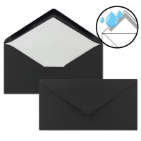10x Trauerpapier Sets DIN A4 mit schwarzen Umschlägen, weiß gefüttert - Briefpapier mit handgemachtem schwarzen Rand - Briefpapier für Kondolenz