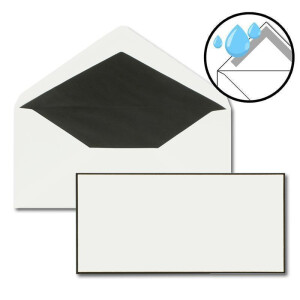 10x Trauerkarten Sets - DIN Lang Einzelkarten mit gefütterten Umschlägen - beides mit handgemachter schwarzer Rand - Karten ohne Falz