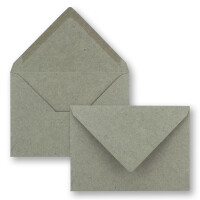 10x graues Vintage Kraftpapier Falt-Karten SET mit Umschlägen DIN A5 - 21 x 14,8 cm - Grau - Recycling - Klapp-Karten - blanko