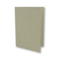 10x graues Vintage Kraftpapier Falt-Karten SET mit Umschlägen DIN A5 - 21 x 14,8 cm - Grau - Recycling - Klapp-Karten - blanko