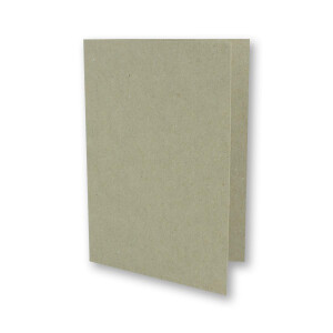 75x graues Vintage Kraftpapier Falt-Karten SET mit Umschlägen DIN A5 - 21 x 14,8 cm - Grau - Recycling - Klapp-Karten - blanko