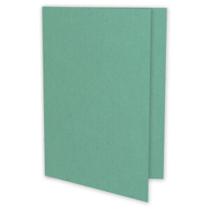 100x eukalyptus Vintage Kraftpapier Falt-Karten SET mit Umschlägen DIN A5 - 21 x 14,8 cm - Eukalyptus-Grün - Recycling - Klapp-Karten - blanko