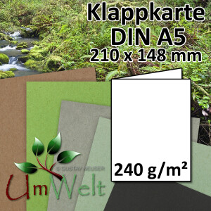 DIN A5 Klappkarte - Kraftpapier - 21,0 x 14,8 cm - 240...
