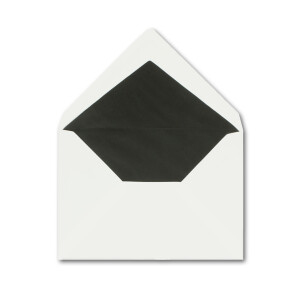 25x Trauerumschläge DIN C6 - 11,4 x 16,2 cm - Briefumschläge für Trauerkarten und Kondolenz mit handgemachtem schwarzem Trauer-Rand und schwarzem Seidenfutter