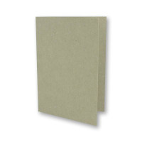 10x graues Vintage Kraftpapier Falt-Karten SET mit Umschlägen und Einlegern DIN A5 - 21 x 14,8 cm - grau - Recycling - blanko