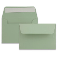 50x Brief-Umschläge B6 - Eukalyptus - 12,5 x 17,5 cm - 