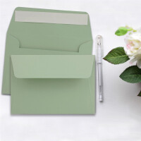 50x Brief-Umschläge B6 - Eukalyptus - 12,5 x 17,5 cm - 