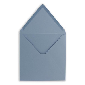 150x Quadratische Briefumschläge in Graublau (Blau) - 15,5 x 15,5 cm - ohne Fenster, mit Nassklebung - 110 g/m² - Für Einladungskarten zu Hochzeit, Geburtstag und mehr - Serie FarbenFroh