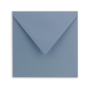 500x Quadratische Briefumschläge in Graublau (Blau) - 15,5 x 15,5 cm - ohne Fenster, mit Nassklebung - 110 g/m² - Für Einladungskarten zu Hochzeit, Geburtstag und mehr - Serie FarbenFroh