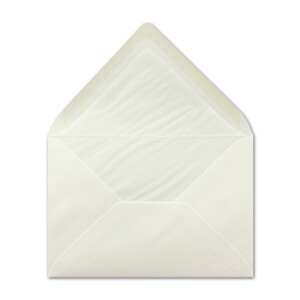 25 Brief-Umschläge Natur-Weiß - DIN C6 - gefüttert mit weißem Seidenpapier - 90 g/m² - 11,4 x 16,2 cm - Nassklebung - Ideal für Hochzeitseinladungen - NEUSER PAPIER