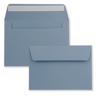 300x Briefumschläge Grau-Blau DIN C6 Format 11,4 x 16,2 cm - Haftklebung - Kuverts ohne Fenster - Weihnachten, Grußkarten & Einladungen - Für A6 & A4 Papier